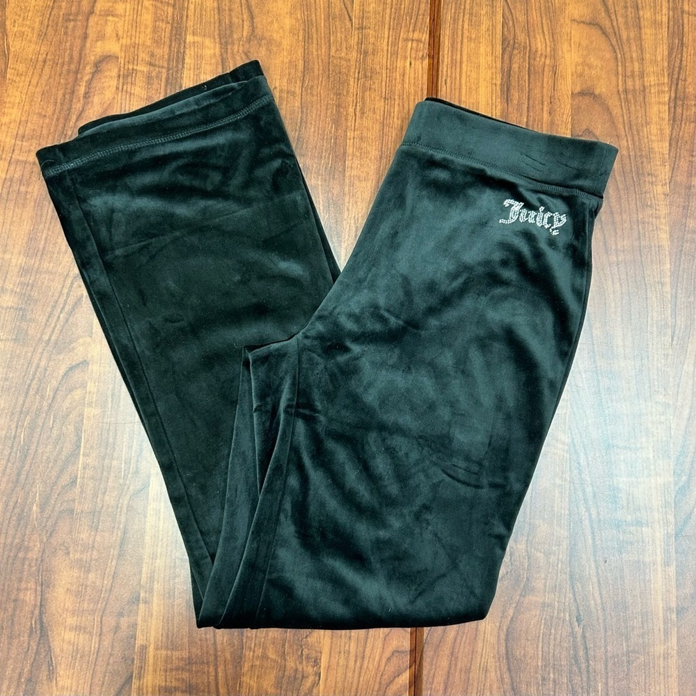Juicy Couture Y2K Women’s Black Joggers with JUICY in Rhinestones Size Small